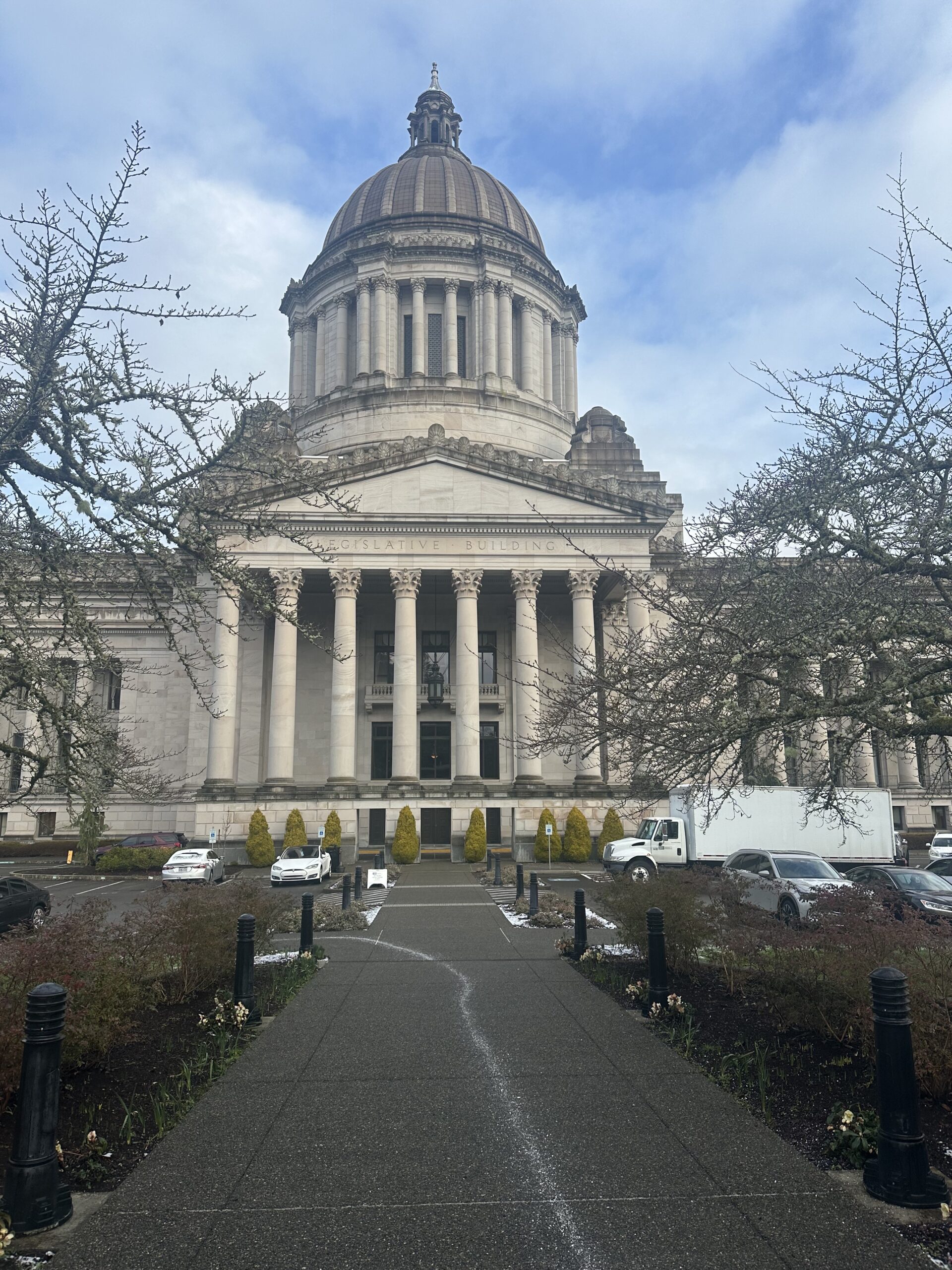 Image of Olympia, Washington's state capitol building on February 3, 2025.